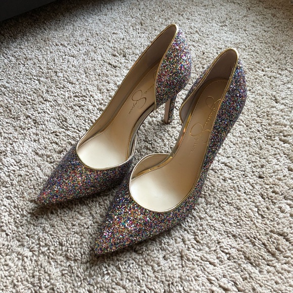 jessica simpson glitter heels